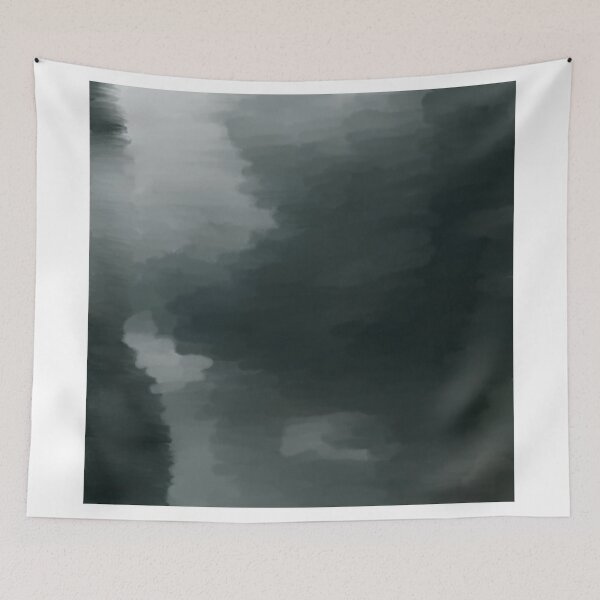 Item preview, Calming Abstract black and white Watercolor Forest Scene with river designed and sold by gobbieshoppe.