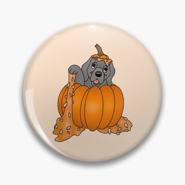 Item preview, Cartoony Puppy in a Pumpkin Design designed and sold by pawtraitdreams.