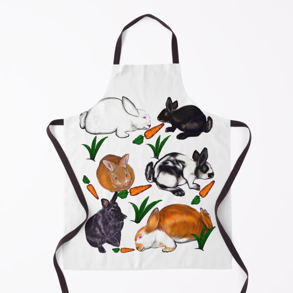 Item preview, Rabbits bunny rabbits and carrots cute ginger black and white bunny rabbit pattern designed and sold by Artonmytee.