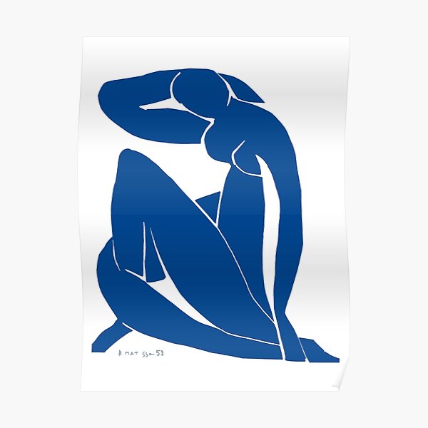 Henri Matisse - Blue Nude II - Minimalist Blue Poster