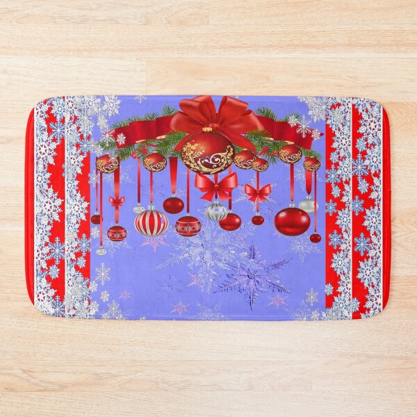 Item preview, WINTER HOLIDAY ORNAMENTS & SNOWFLAKES ABSTRACT ON RED ART designed and sold by sharlesart.