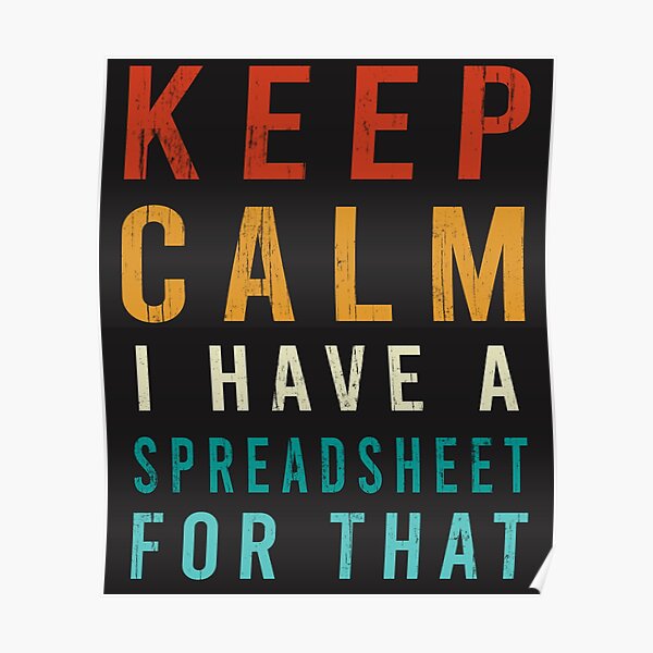 keep Calm I Have A Spreadsheet For That Funny Accountant Poster
