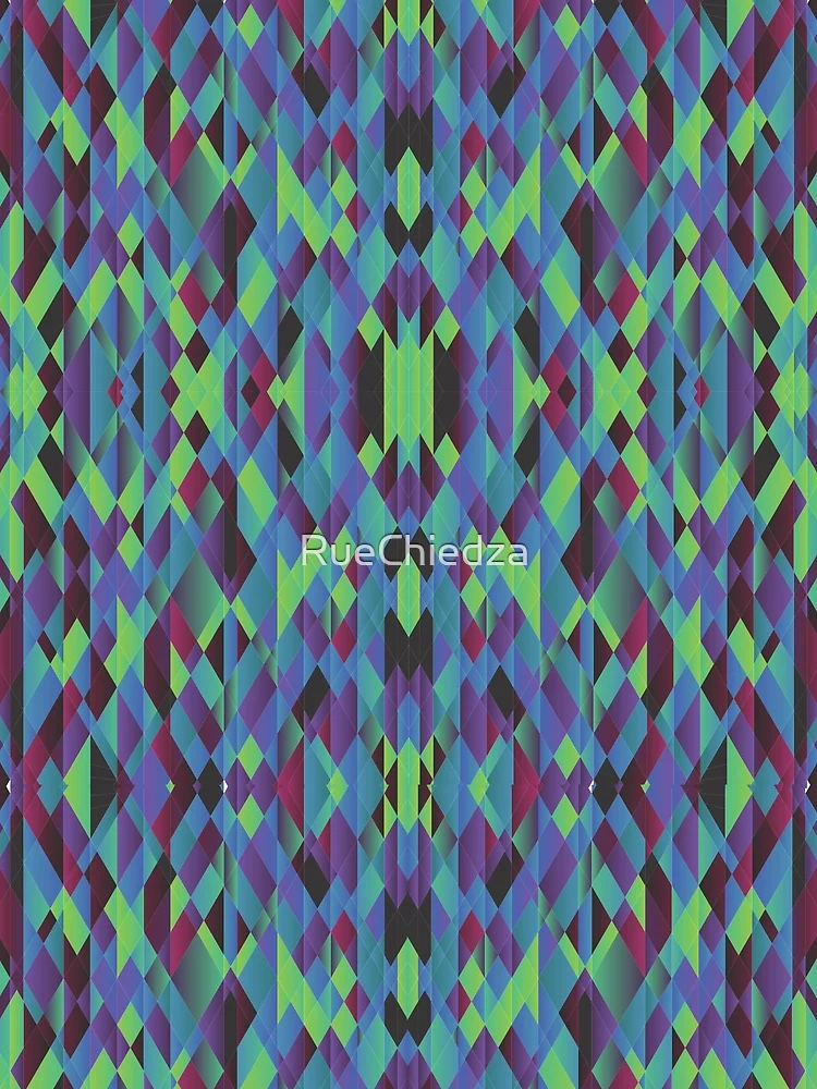 Thumbnail 3 of 3, Scarf, graphic triangular pattern designed and sold by RueChiedza.