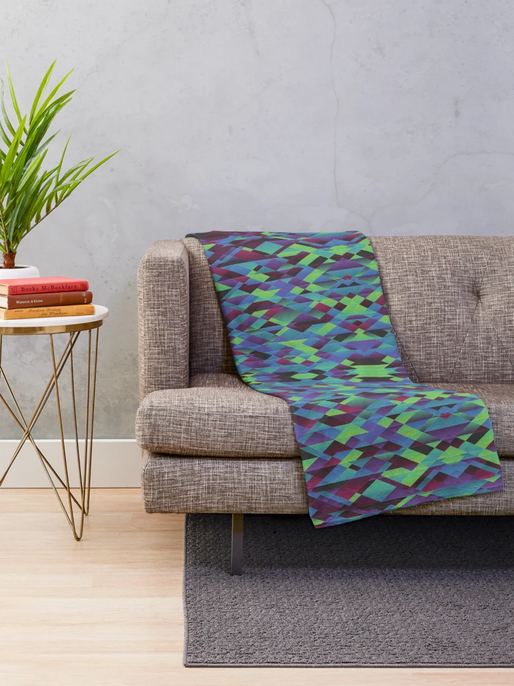 Thumbnail 2 of 6, Throw Blanket, graphic triangular pattern designed and sold by RueChiedza.
