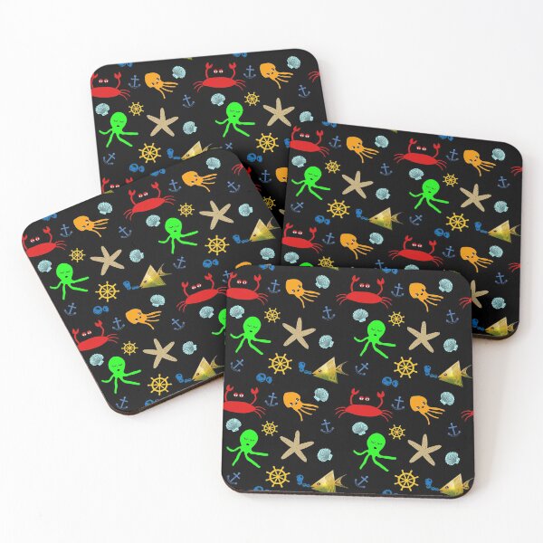 Item preview, Cute seamless pattern of sea creatures for all ages designed and sold by With My Hands By K.