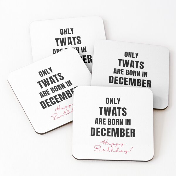 Item preview, Only Twats Are Born in - December - Swear Words Birthday Card designed and sold by mydoodlesateme.