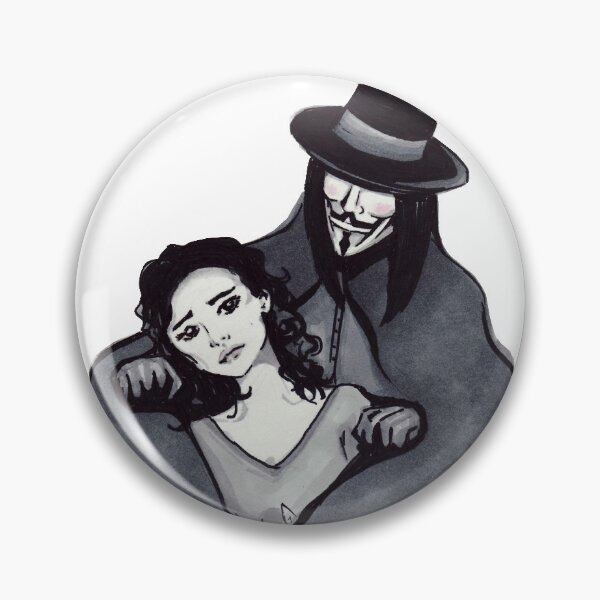 Artikelvorschau, V für Vendetta, V und Evey Guy Fawkes Tag 5. November Matte wasserdichte Aufkleber Aufkleber entworfen und verkauft von TokenMenagerie.