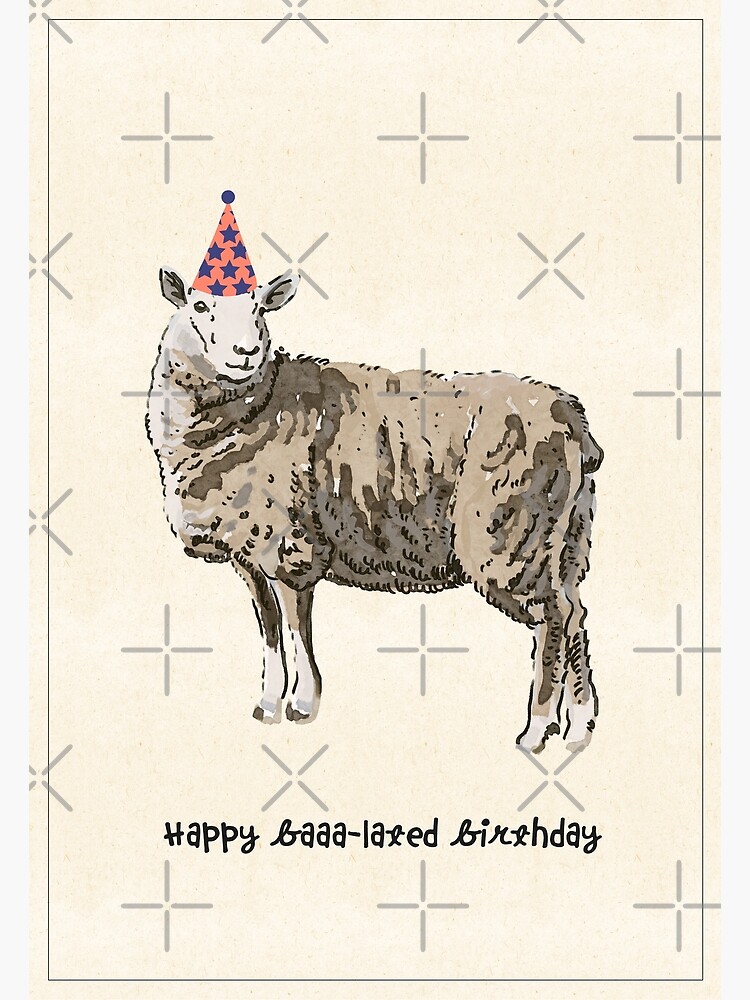 Carte De Vœux Mouton Pun Joyeux Anniversaire Par Okpinsartdesign Redbubble