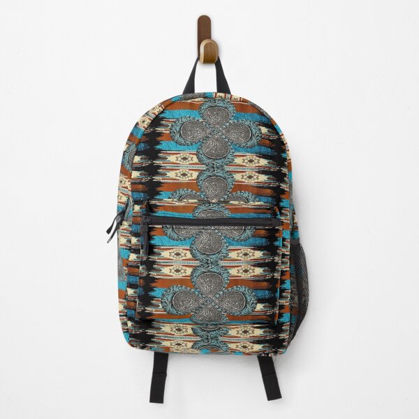 Item preview, Western Design With Tribal Pattern, Tooled Leather And Turquoise. designed and sold by handsoftime2020.