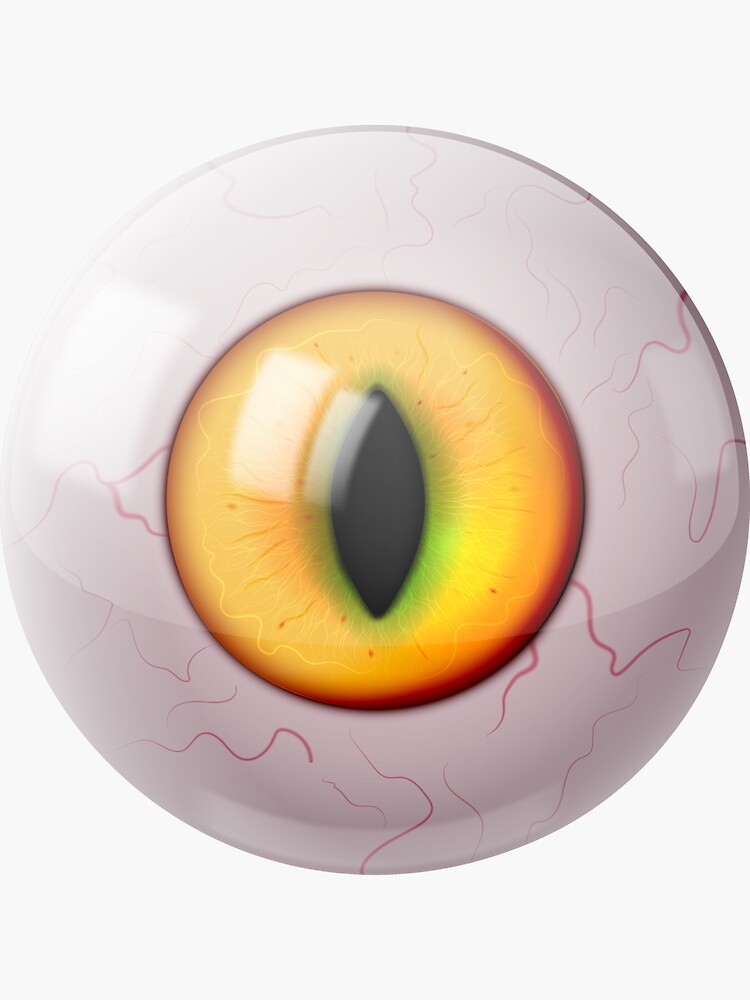 "Realistic round eye with elongated pupil" Sticker by Rachidsolution