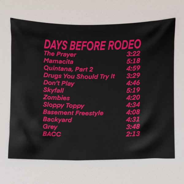Item preview, Days Before Rodeo tracklist designed and sold by vvsn studio.