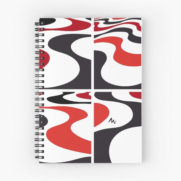 Item preview, Illustration of the Esplanade of Alicante, Spain, wave design, colors, red, black and white designed and sold by Miduart.