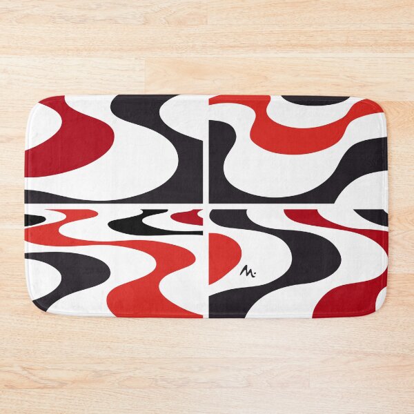 Item preview, Illustration of the Esplanade of Alicante, Spain, wave design, colors, red, black and white designed and sold by Miduart.
