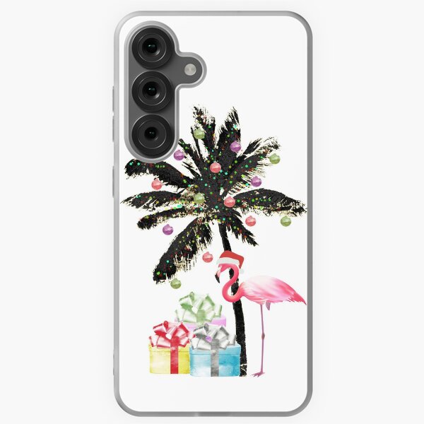 Item preview, Christmas Flamingo with Christmas Palm Tree designed and sold by beachchic.