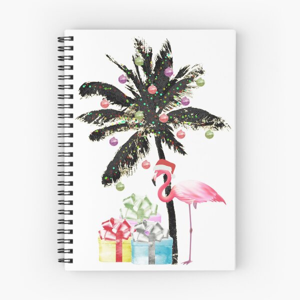 Item preview, Christmas Flamingo with Christmas Palm Tree designed and sold by beachchic.