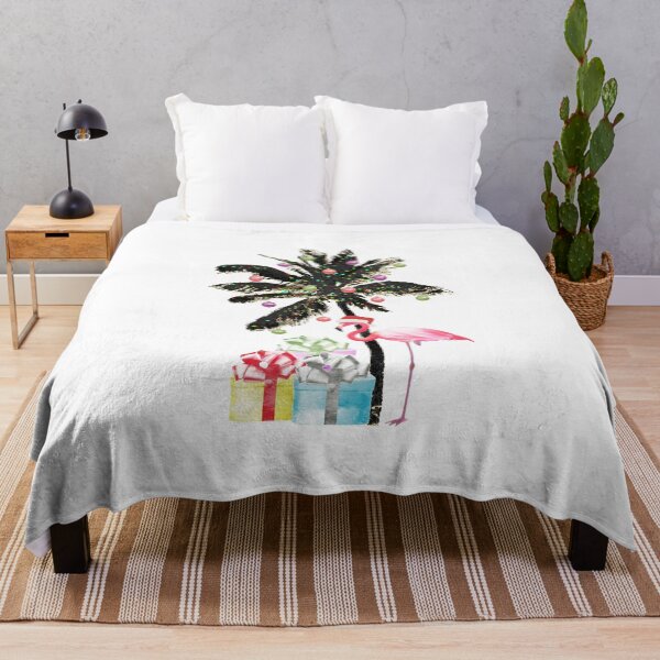 Item preview, Christmas Flamingo with Christmas Palm Tree designed and sold by beachchic.