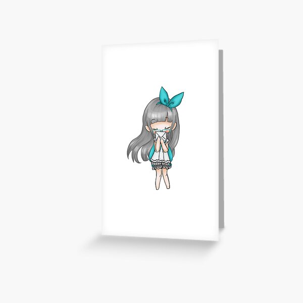 Nunu und der Brief - Maskottchen Chibi Grußkarte