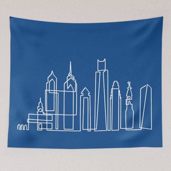 Item preview, Philadelphia Skyline in One Line, Franklin Blue designed and sold by PauRicart.