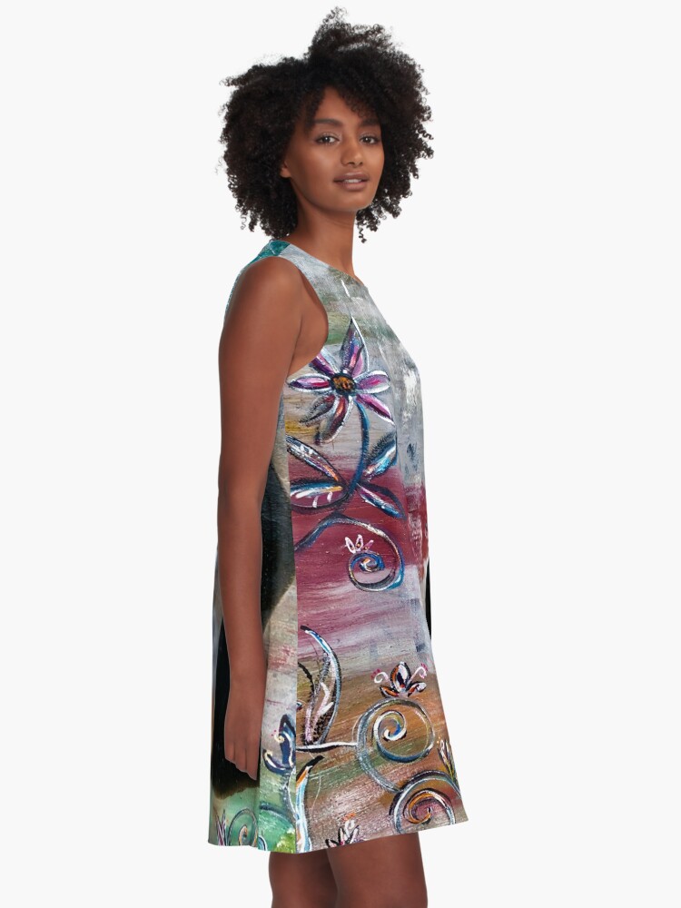 Alternate view of Black cat A-Line Dress