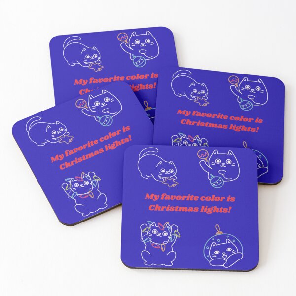 Item preview, My favorite color is Christmas lights! with cats designed and sold by My-Queens-Store.