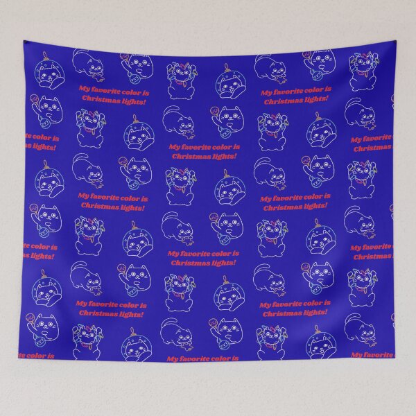 Item preview, My favorite color is Christmas lights! with cats designed and sold by My-Queens-Store.