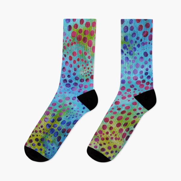 Item preview, Abstract turqoise ocean dotted rainbow tie dye batik Infinity Net - Infinite Dots Nets designed and sold by baligaia.