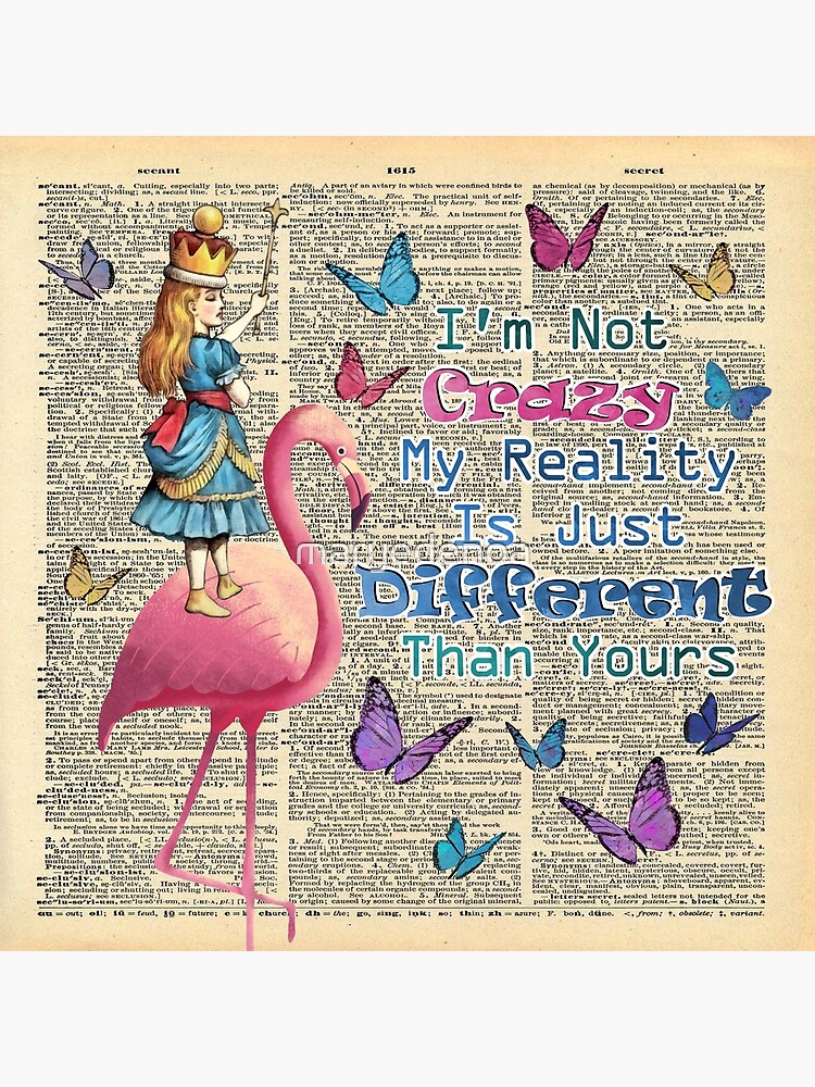 Alice in Wonderland Quotes Dictionary Art Print, Alice in