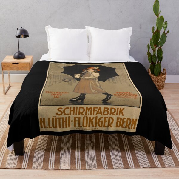 Item preview, retro schirmfabrik hluthi flukiger bern designed and sold by CorasPosters.