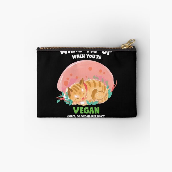 Item preview, WAKE ME UP WHEN YOU'RE VEGAN | cute vegan cat designed and sold by noahs-shop.