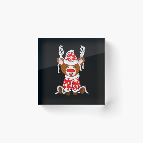 Item preview, cartoon red nose reindeer with tinsel designed and sold by CuisineCat.