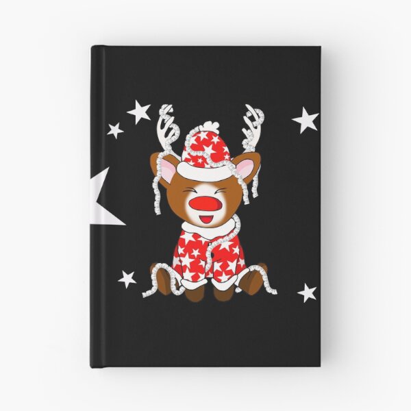 Item preview, cartoon red nose reindeer with tinsel designed and sold by CuisineCat.