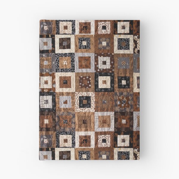 Item preview, Classic retro brown quilted patchwork quilting pattern mosaic motif designed and sold by baligaia.