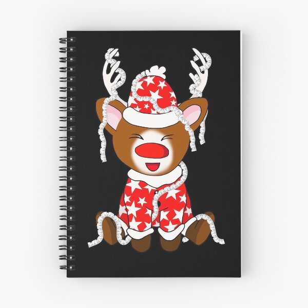 Item preview, cartoon red nose reindeer with tinsel designed and sold by CuisineCat.