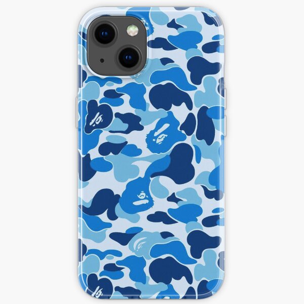bape camo blue ベ イ ジ ン グ ・ エ イ プ a bathing ape mask iPhone Soft Case