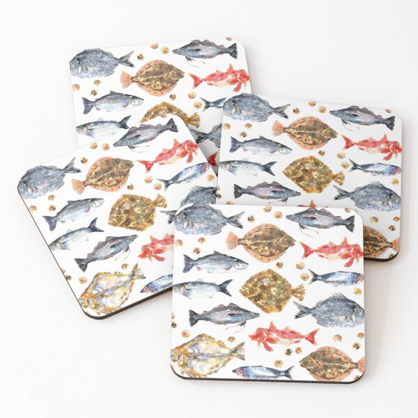Item preview, Watercolour fish pattern designed and sold by hlclarkillo.