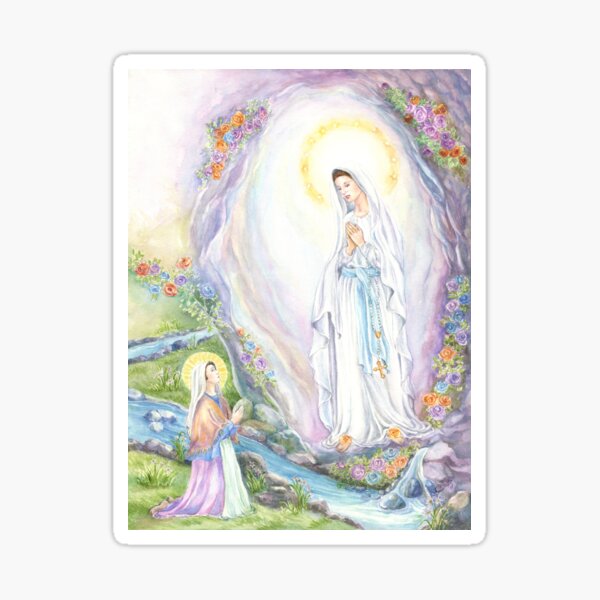 Item preview, Our Lady of Lourdes with St Bernadette  designed and sold by Cristina  Hansen.