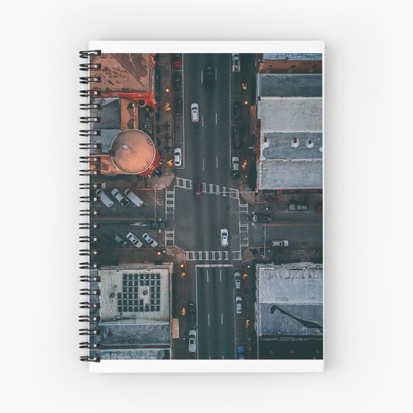 Item preview, Aerial View of Small Town Downtown Road  designed and sold by ZachBrownMedia.