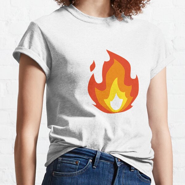 Fire Emoji Icon Flame Simple Costume Classic T-Shirt