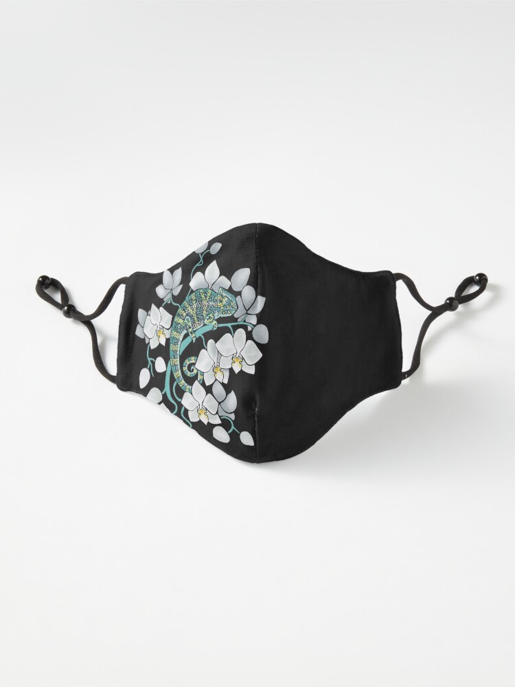 Alternate view of chameleons and orchids Mask