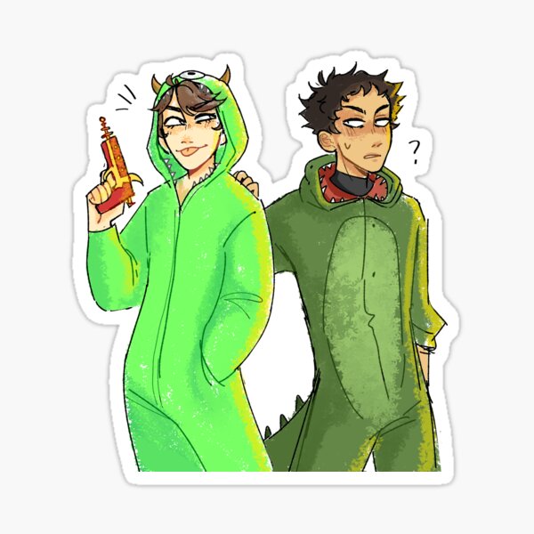 oikawa and iwa halloween Sticker