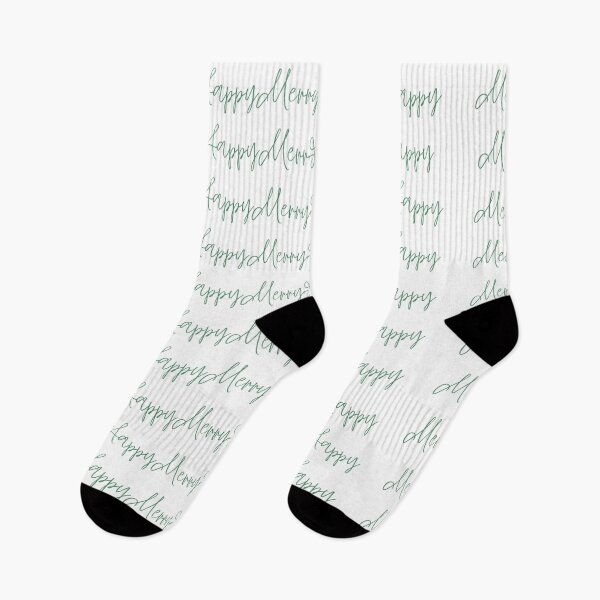 Item preview, Merry Happy Christmas handwritten greetings in green color designed and sold by Abbara.