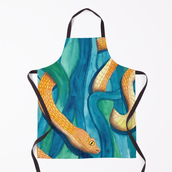 Item preview, Orange Eyelash Viper Snake Watercolor Painting designed and sold by platosgarden.