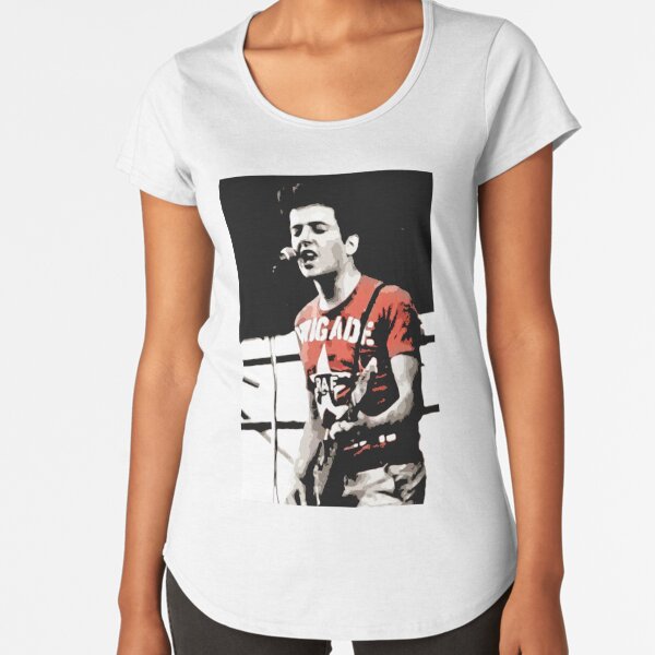 Joe Strummer el choque Camiseta premium de cuello ancho