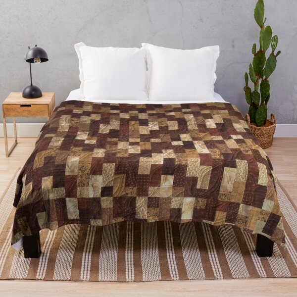 Item preview, Batik patchwork pattern - woodblock Quilted patch batik textile art designed and sold by baligaia.