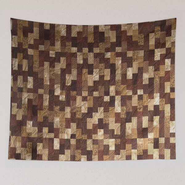 Item preview, Batik patchwork pattern - woodblock Quilted patch batik textile art designed and sold by baligaia.