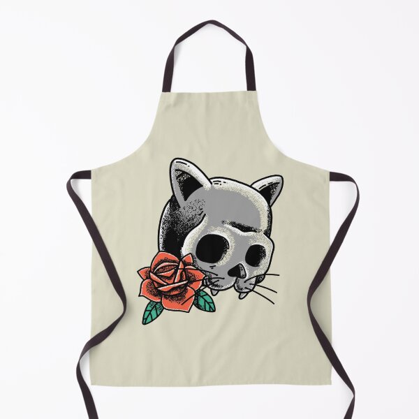 Item preview, Cat Skull With Red Rose designed and sold by Mustard Prophet.