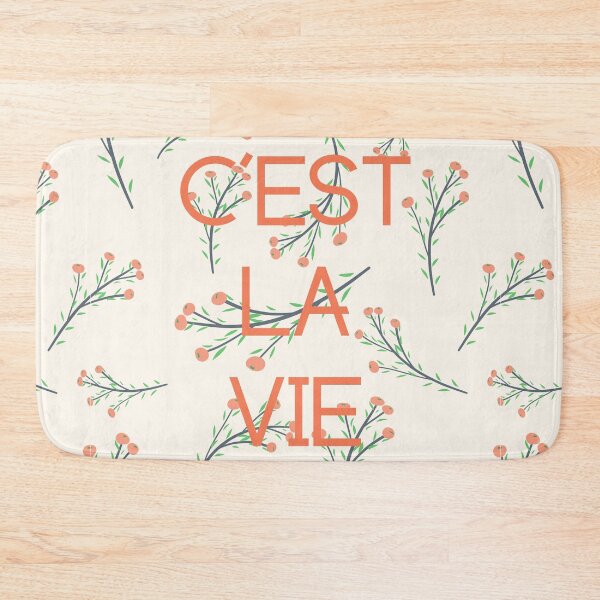 Item preview, C'est La Vie French Phrase That's Life CUTE Floral Pattern designed and sold by a-little-ink.