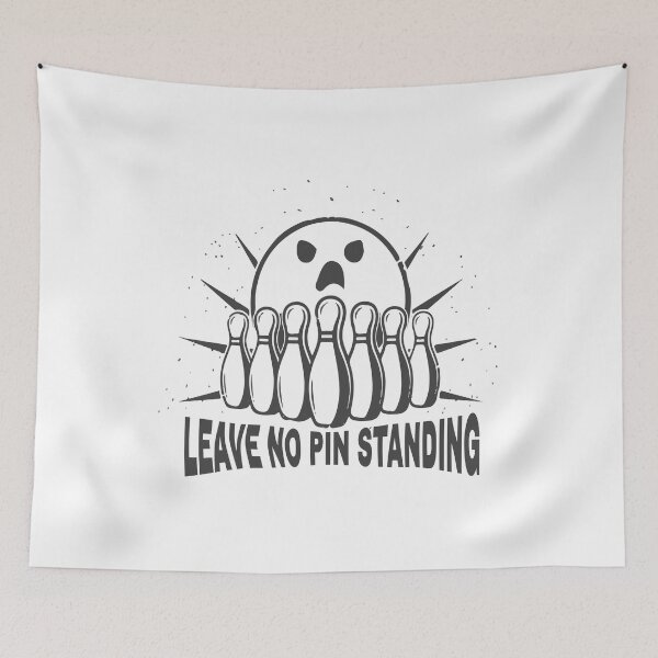 Item preview, Leave No Pin Standing Lucky Bowling funny black and white design designed and sold by Artysneak.