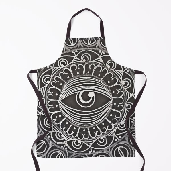 Item preview, Window to the soul - Spiritual eye white on black marker gangster mandala designed and sold by baligaia.