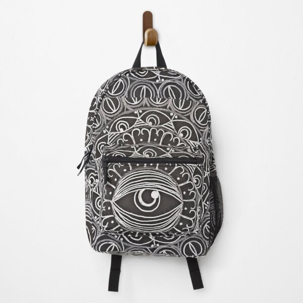Item preview, Window to the soul - Spiritual eye white on black marker gangster mandala designed and sold by baligaia.